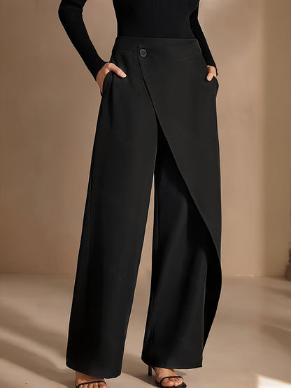 Amazon Cross-Border Fashion Irregular Patchwork Suit Pants Spring And Autumn Design Casual Slimming Straight Wide-Leg Pants