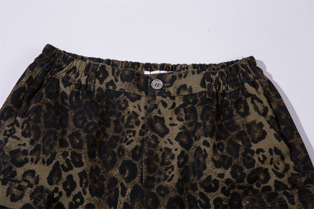 Leopard Camouflage Workwear Shorts Men