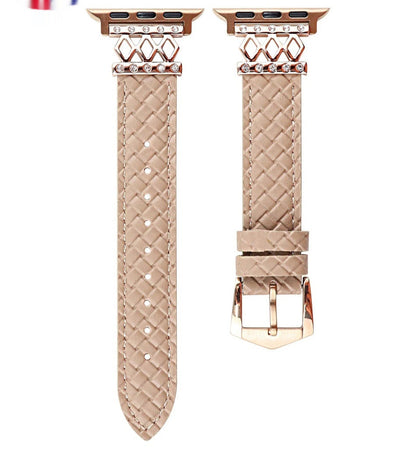 Diamond Design Leather Women's Watch Strap