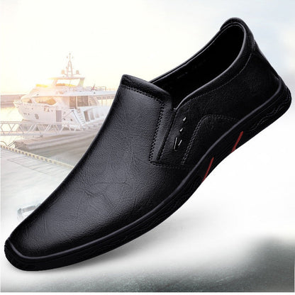 Business-casual Leather Mens Slip-on Loafers Flat Shoes