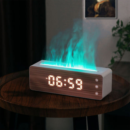 Flame Humidifier Aromatherapy Clock Display