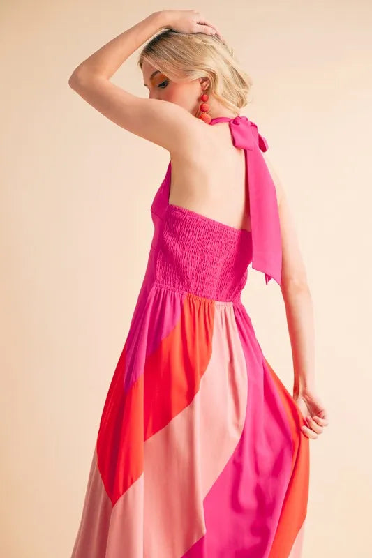 Aemi+Co Color Block Sleeveless Maxi Dress