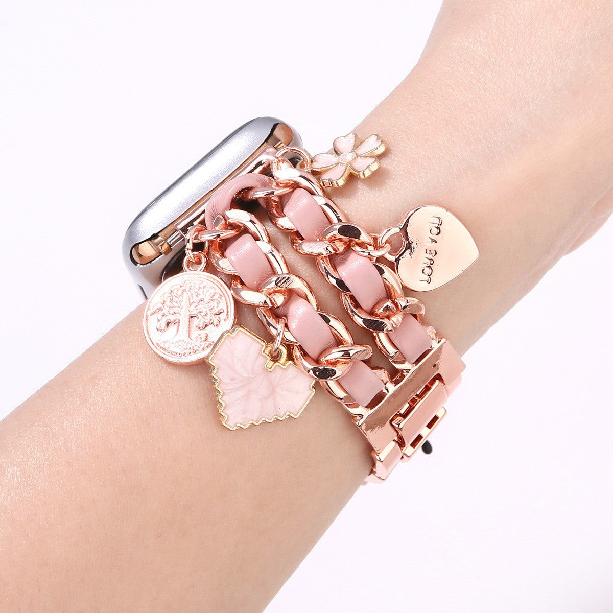 For Iwatch Strap Xiaoxiang Style Iwatch6543 Generation Denim Chain Metal BraceletXiaoxiang Style Strap