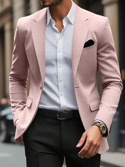Men's Solid Color Single Button Blazer Business Formal