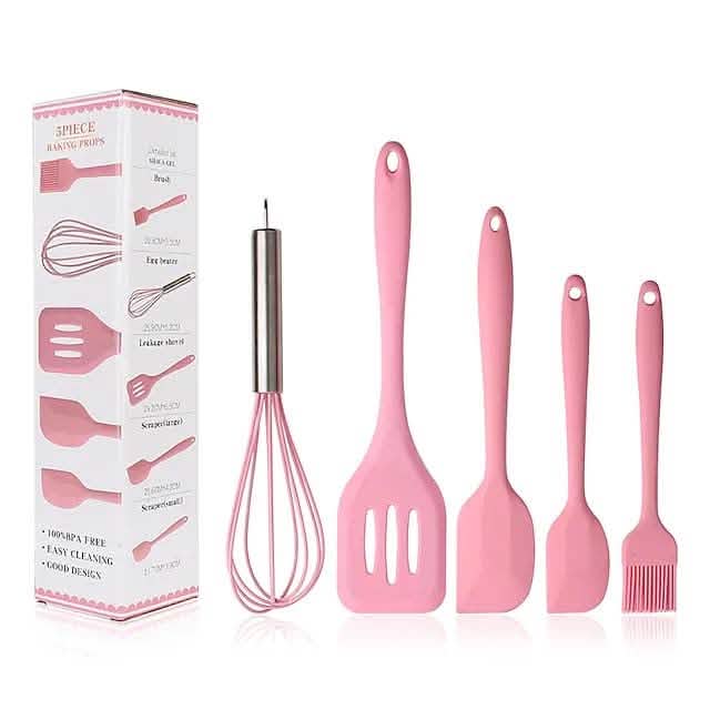 5-Pieces: Silicone Cooking Utensils Sets