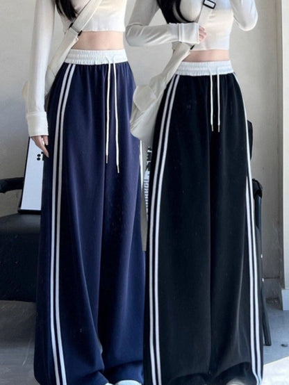 Retro Women's Sweatpants Springautumn Loose-fit Wide-leg