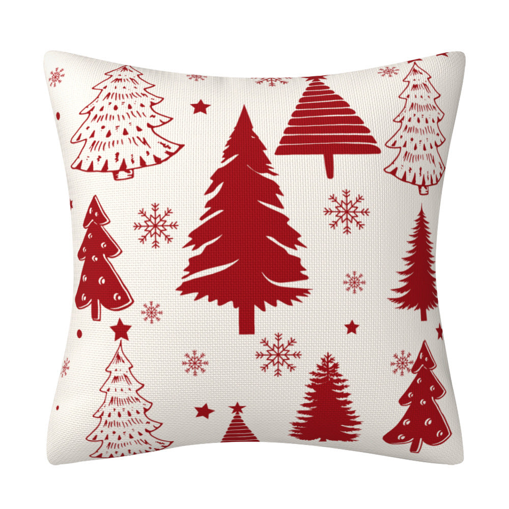 Red Christmas Snowflake Pillow Cover Amazon Home Sofa Cushion Cover Holiday Decoration Pillow