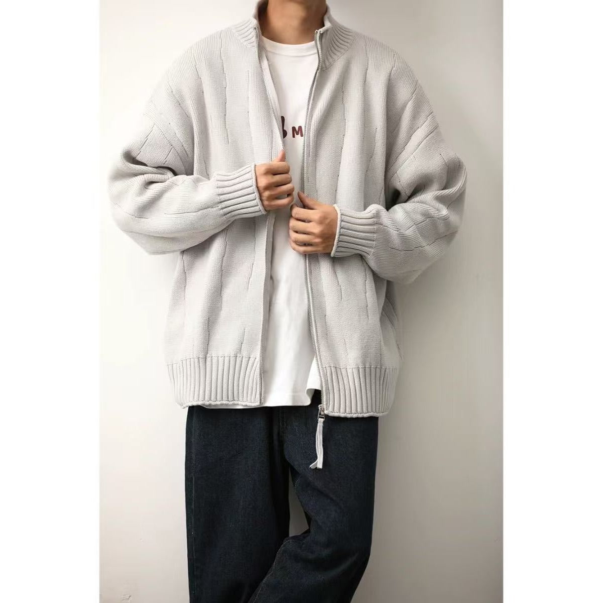 Knitted Sweater Jacket Men's Casual Cardigan Sweater