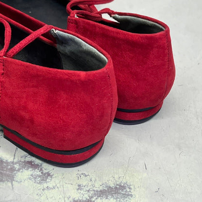 GUESS Vida Pointy Ankle Wrap Around Ballet Flats Women's Sz 7.5 Red (Pre-Owned)