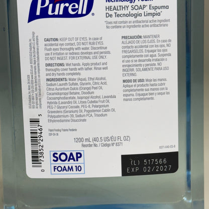 PURELL Foam Handwash Soap (2 Pack) 40.5 fl oz 8371-02 Light Blue BB 02/27