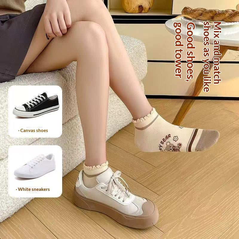 Cartoon Bear Socks Womens Ankle Socks