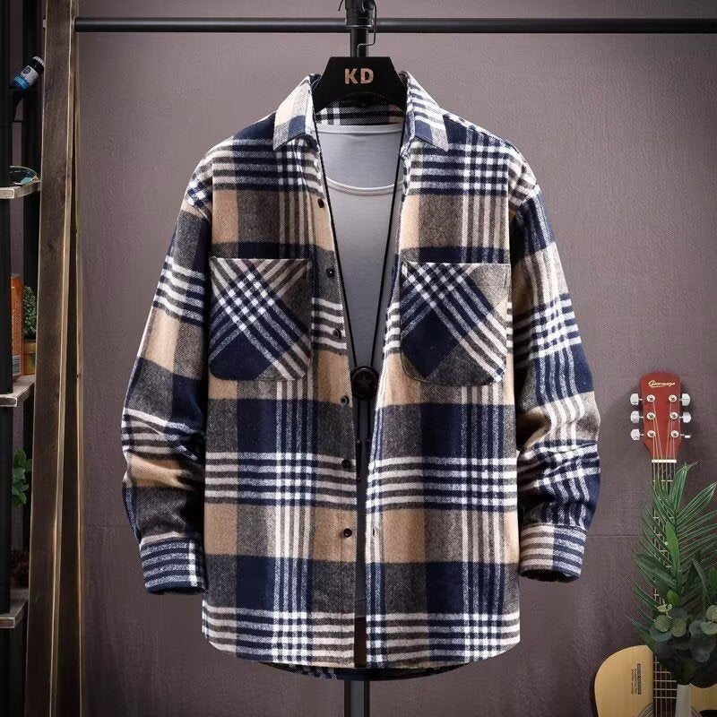 Handsome Lapels Shirt Coat Trendy Men