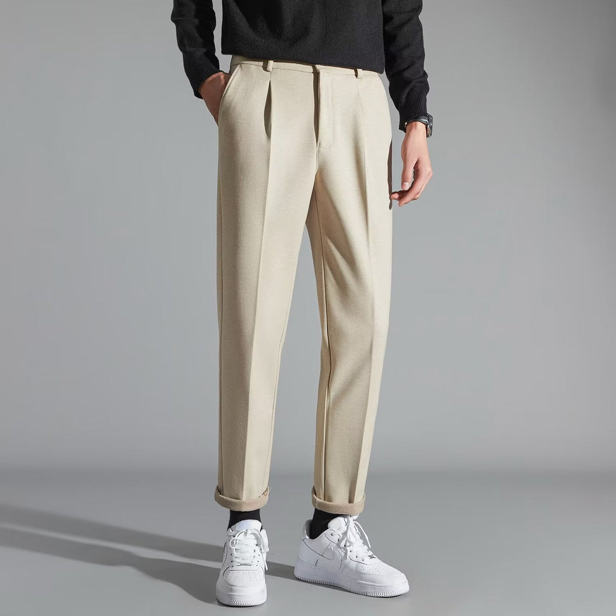 Mens Stylish Slim-fit Wool Casual Pants
