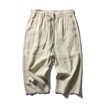 Casual Cool Breathable Cotton Linen Capri Pants