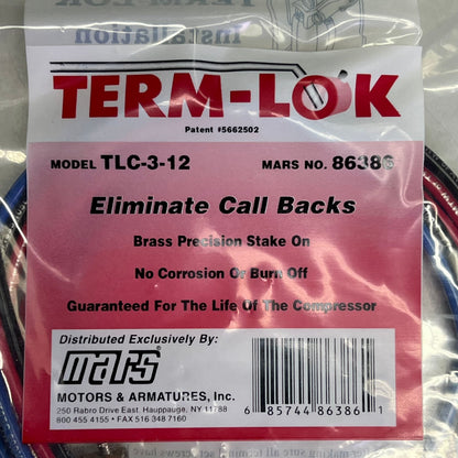 MARS Compressor Stake On Repair Kit 600 V 3 Wire 10 Gauge Red/Blue/Black 86388