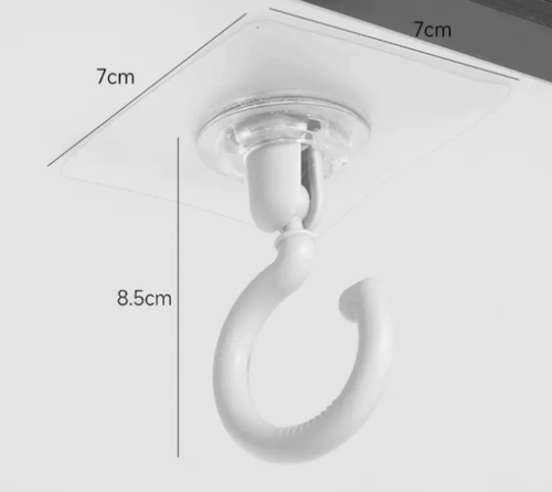 Piercing free rotary hook-white-PVC-7*7cm-1 piece