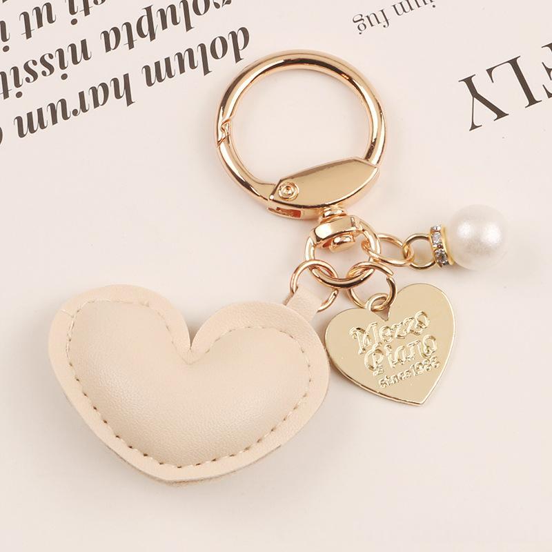 New Leather Heart-shaped Alloy Keychain Pendant