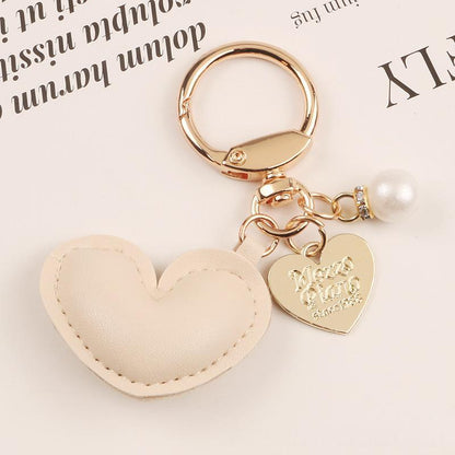 New Leather Heart-shaped Alloy Keychain Pendant
