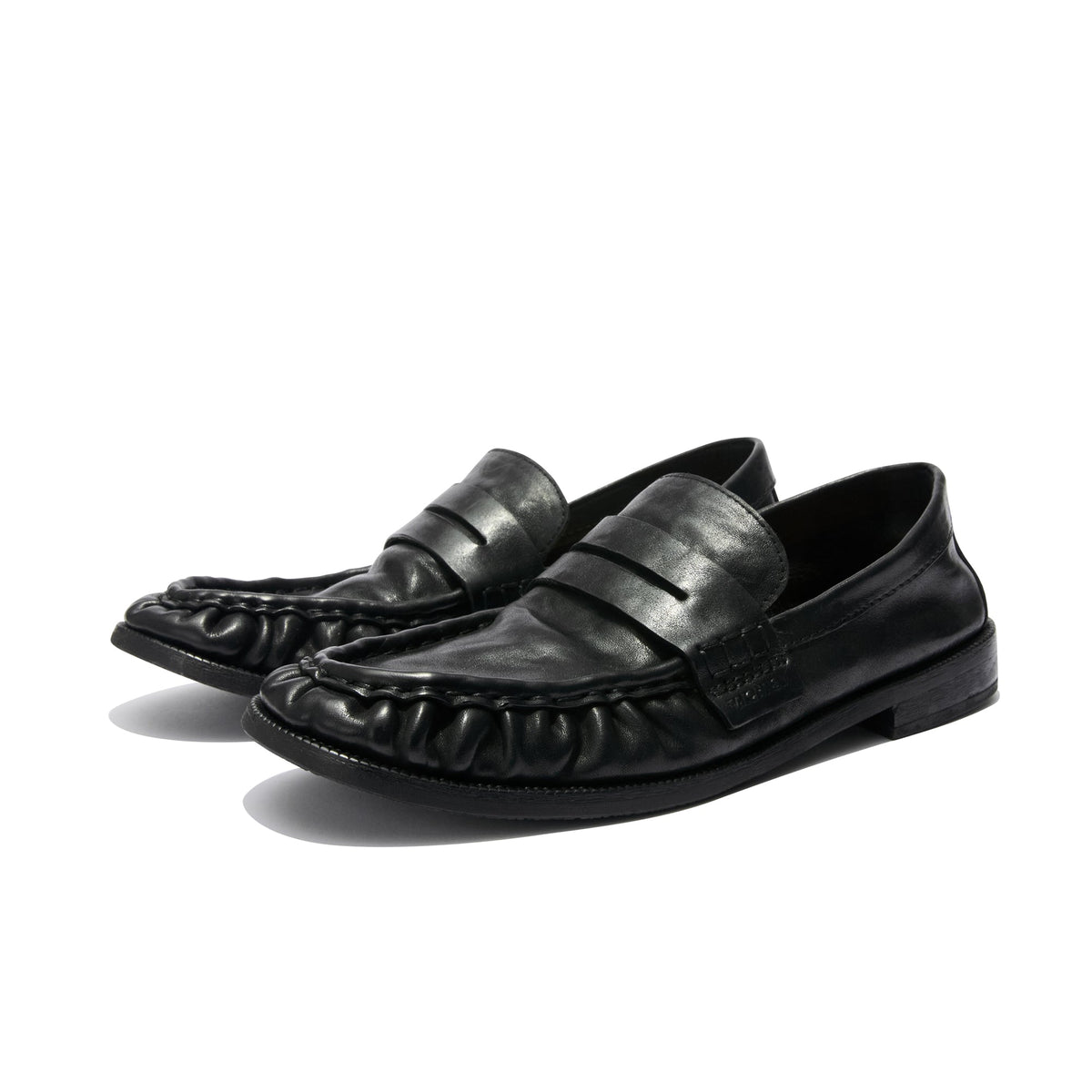 Mapi Neri Soft Crinkled Washed Leather Loafers