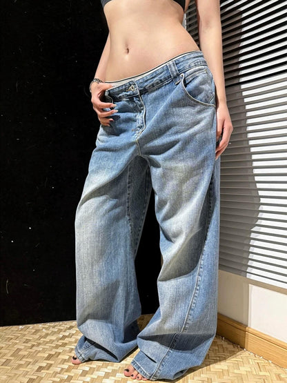Retro Washed Cropped Jeans For Women