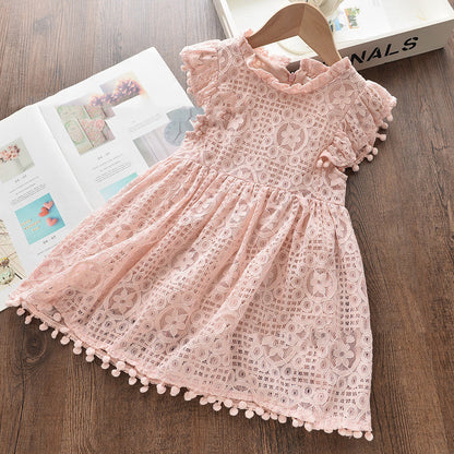 Lace ruffle button baby skirt
