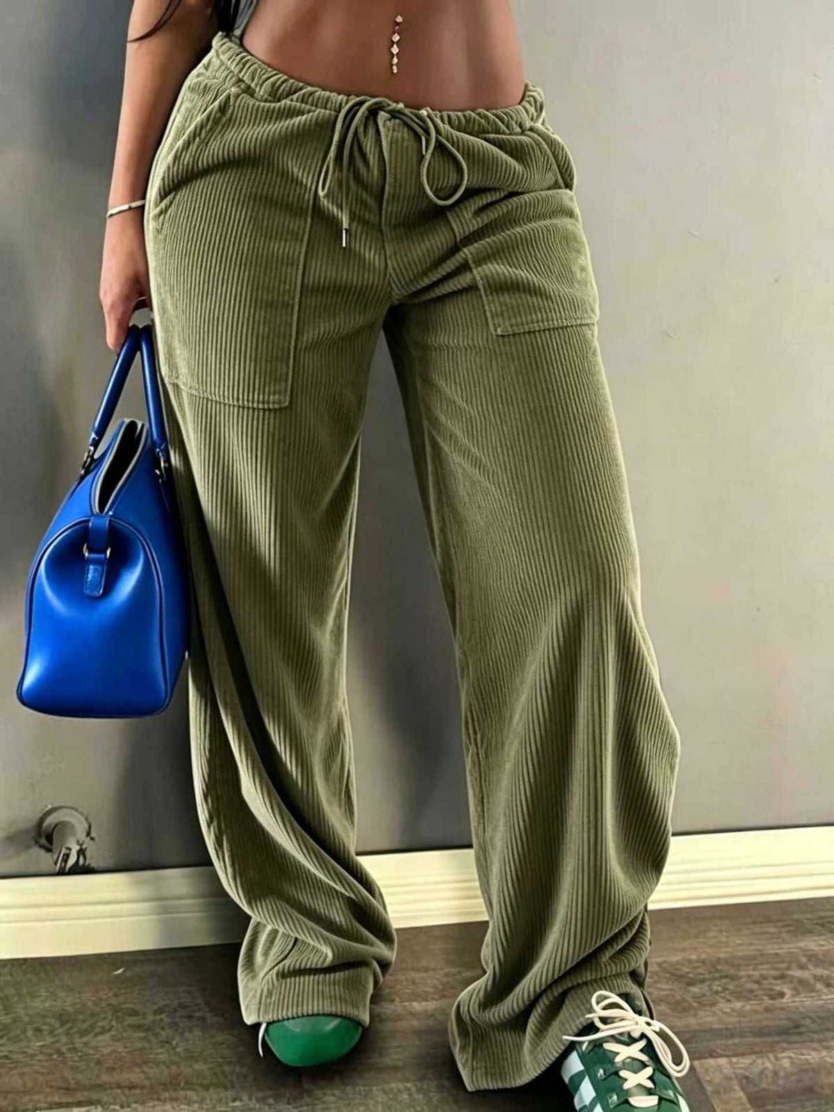 Pocket Casual Women's Floor-length Pants
