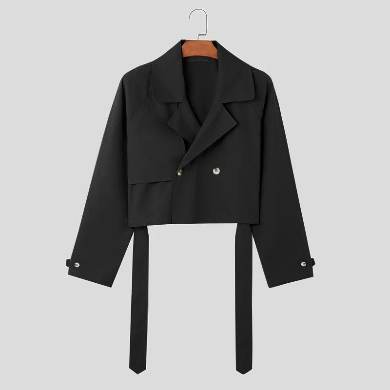 Mens Stylish Loose-fit Jacket Trench Coat