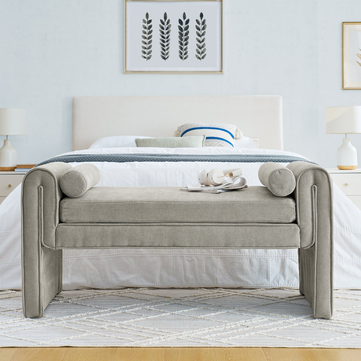 Bedroom storage stool, linen storage stool, large storage space, 50.39 inches