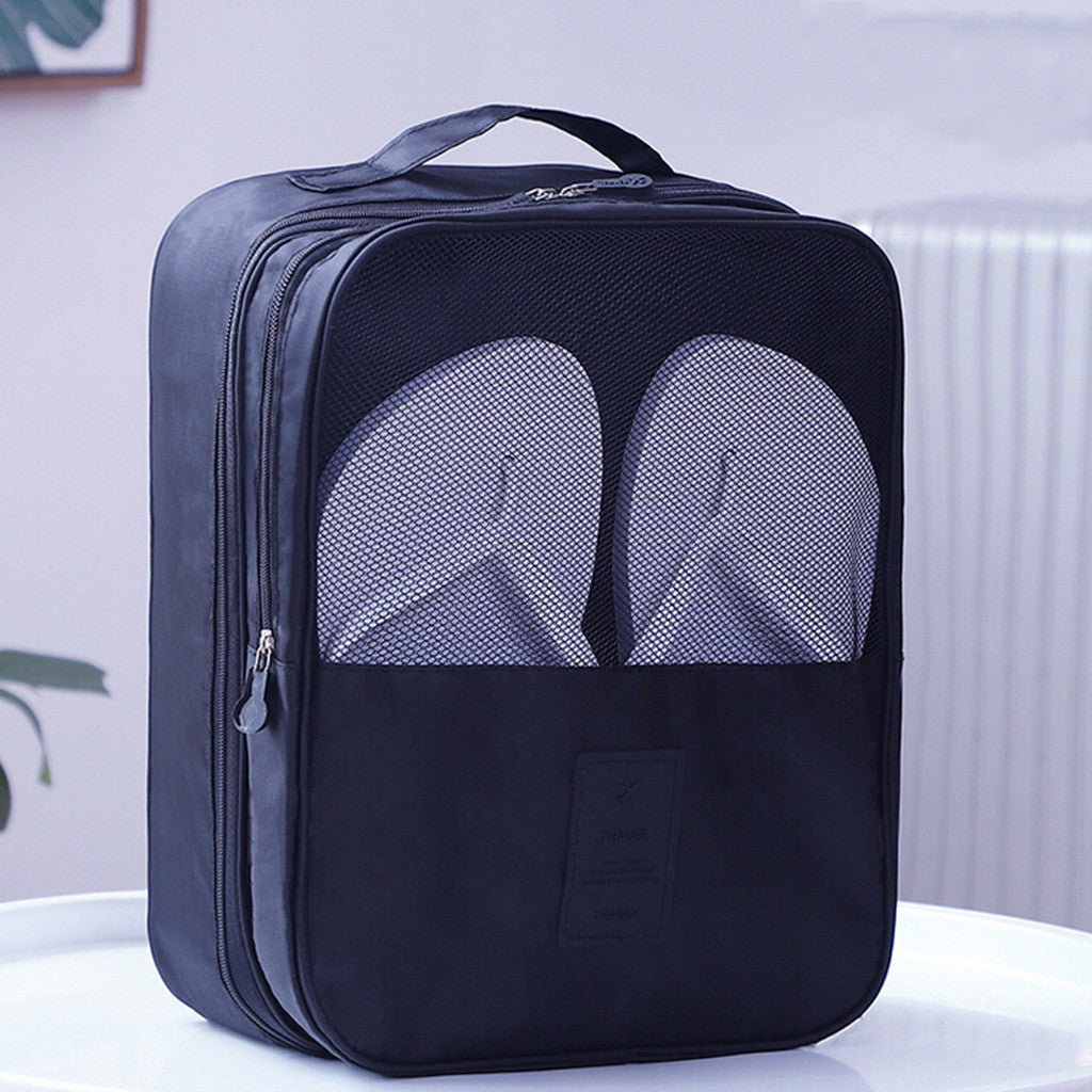 Twill Oxford Cloth Shoes Travel Storage Bags Three-layer Waterproof Shoe Bag