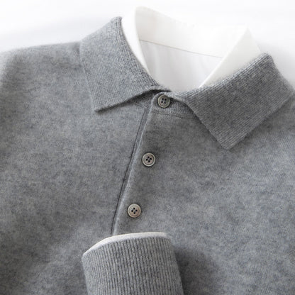 Mens Polo-Neck Business-Casual Knitted Base Layer New Arrival
