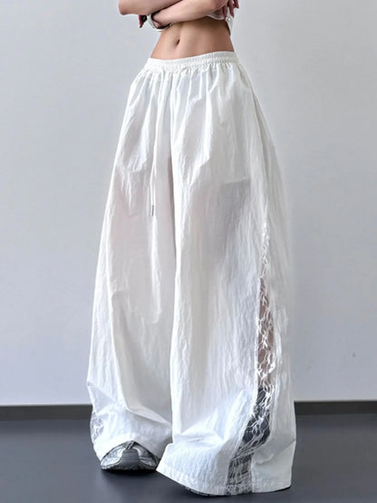 Elastic Waist Wide-Leg Pants