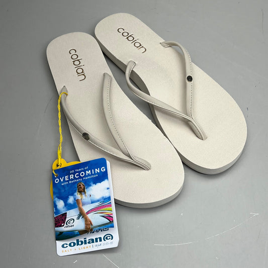 COBIAN Nia's Bounce Synthetic Leather Sandals Women's Sz 8, EU 38.5 Cream NIA25-110-8