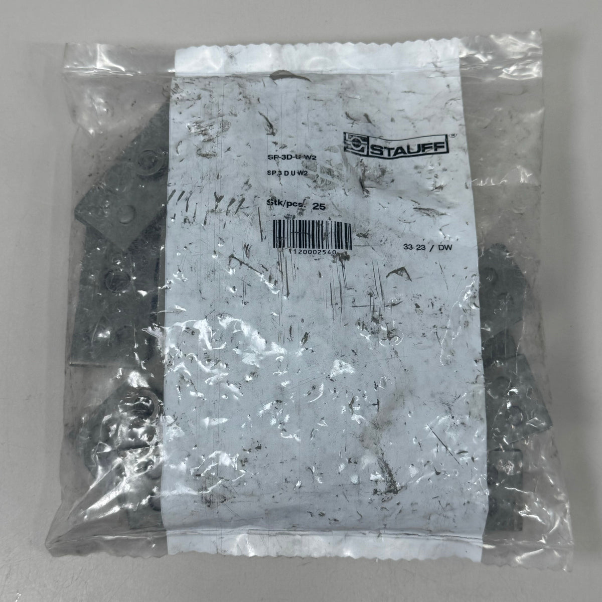 STAUFF (25 PACK) Single Welded Plate Twin Series 3D Carbon Steel Grey SP-3D-U-W2