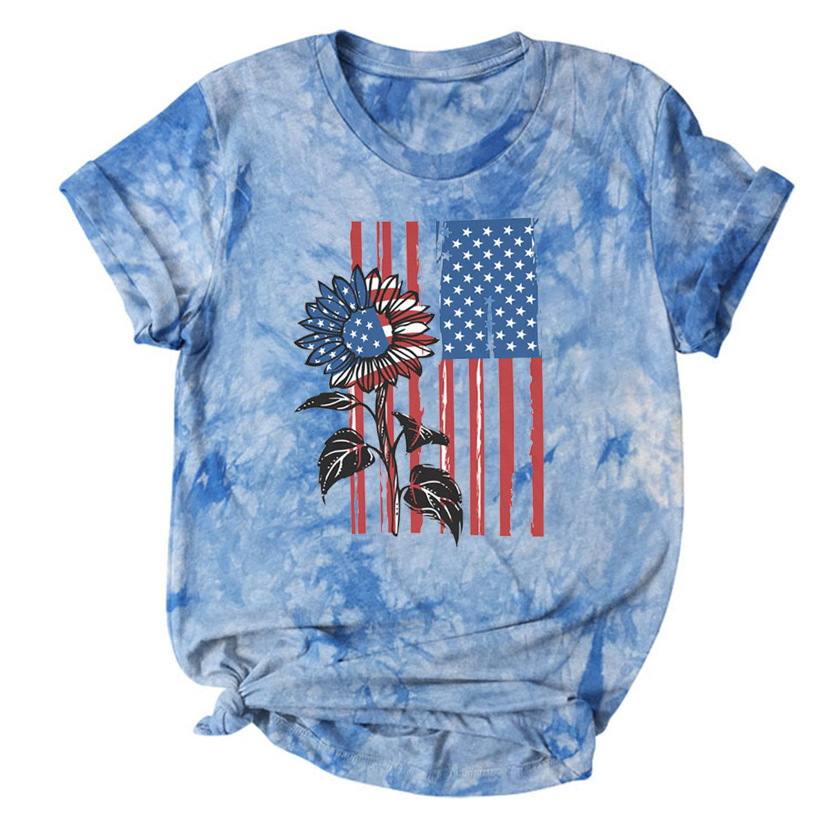 Women's Tie-dyed Printed Short Sleeve