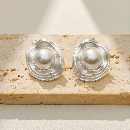 High-end Irregular-shaped Round Stud Earrings