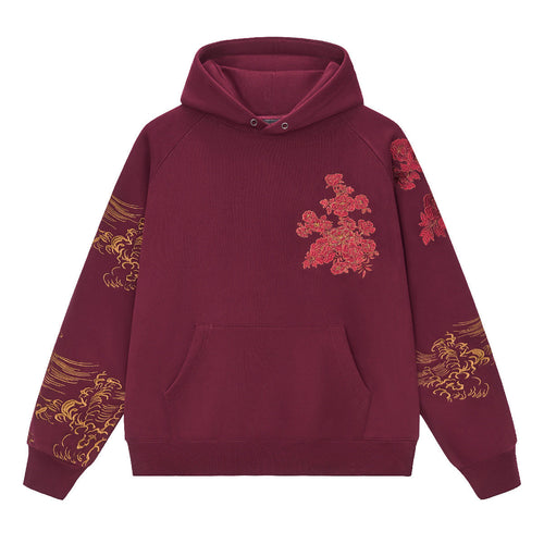 Heavy-embroidered Chinese-style Horse-year Embroidered Hooded Pullover