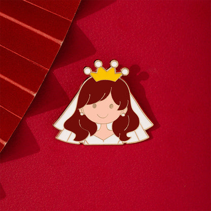 Bride And Groom Festive Wedding Registration Brooch