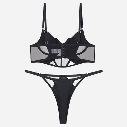 Glossy Mesh Hollow French Underwear Women
