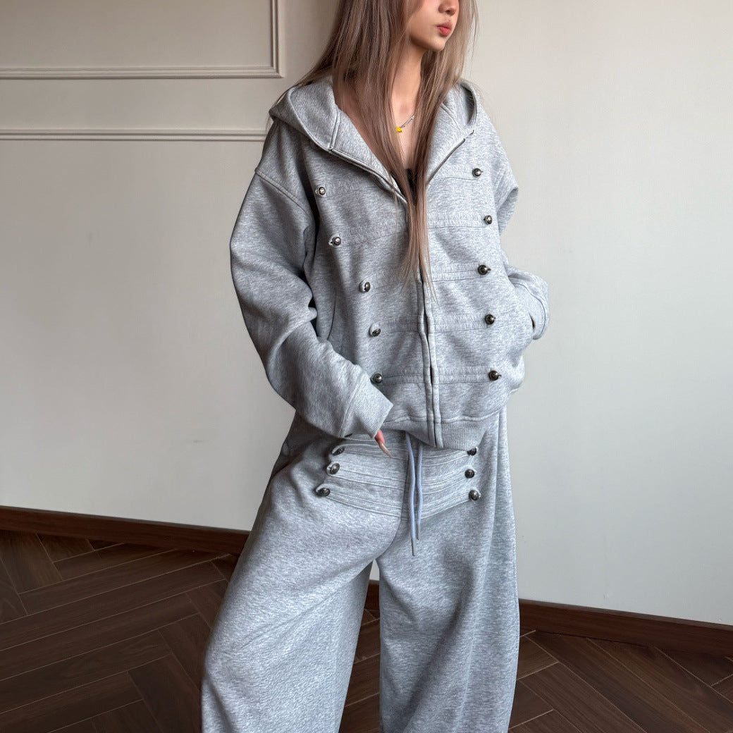 Women's Loose-fitting Wide-leg Pants Set