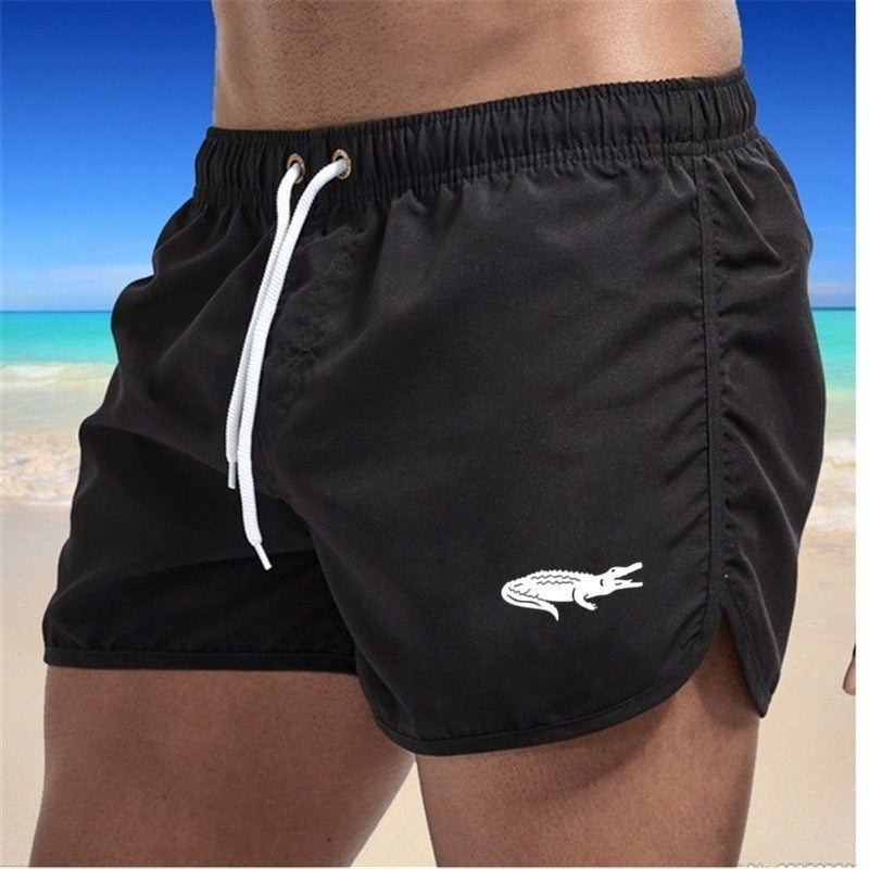 Mens Fashionable Beach Shorts Polyester Multi-Color Sports Three-Quarter-Length Shorts