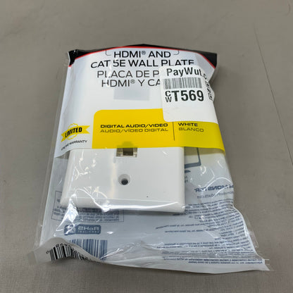 MONSTER Plastic Coaxial Wall Plate 4"x2.5" White JHIU0072