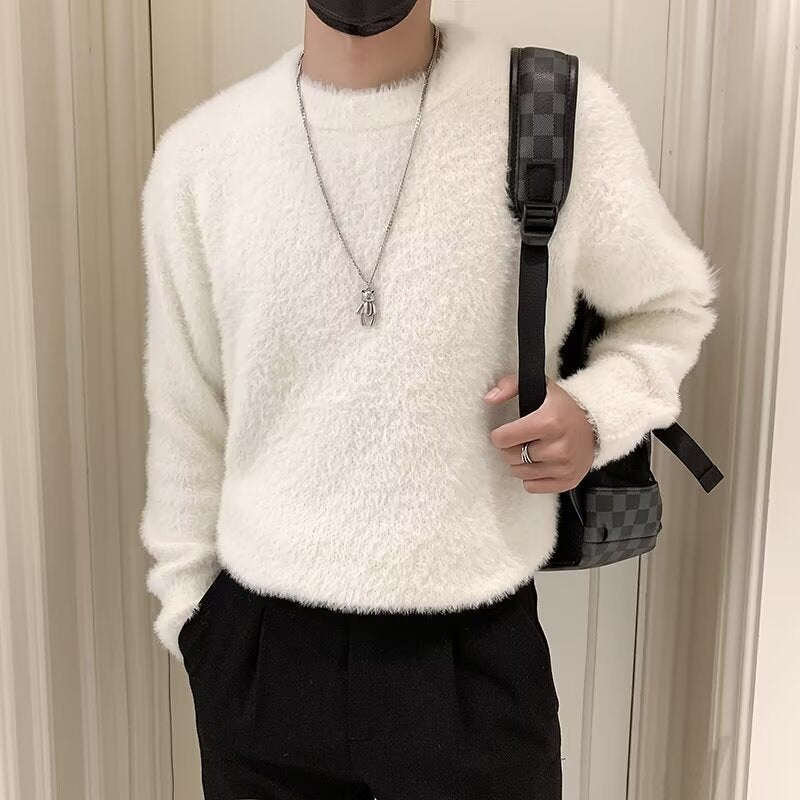 Round-neck Base Layer For Fallwinter Wearable As Outerwear