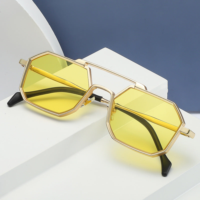 Steampunk Polygonal Small Frame Sunglasses