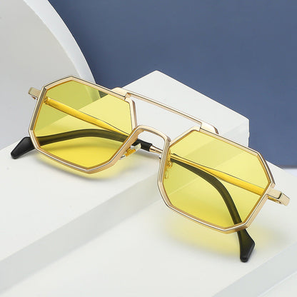 Steampunk Polygonal Small Frame Sunglasses