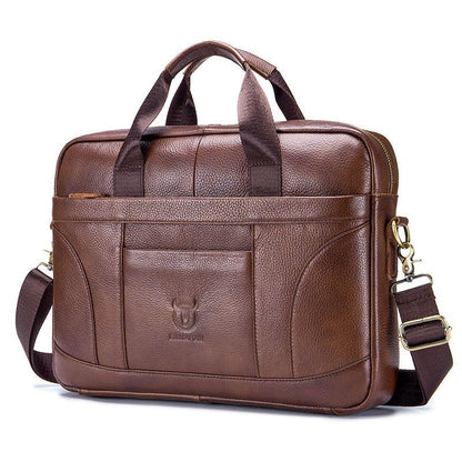 Full-grain Leather Large-capacity Men's Briefcase