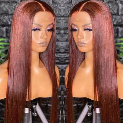 Red Brown 33color Huamn Hair Wig 134HD Transparent Lace