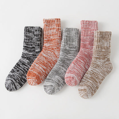Thick Warm Terry Socks In A Retro Color Palette For Women