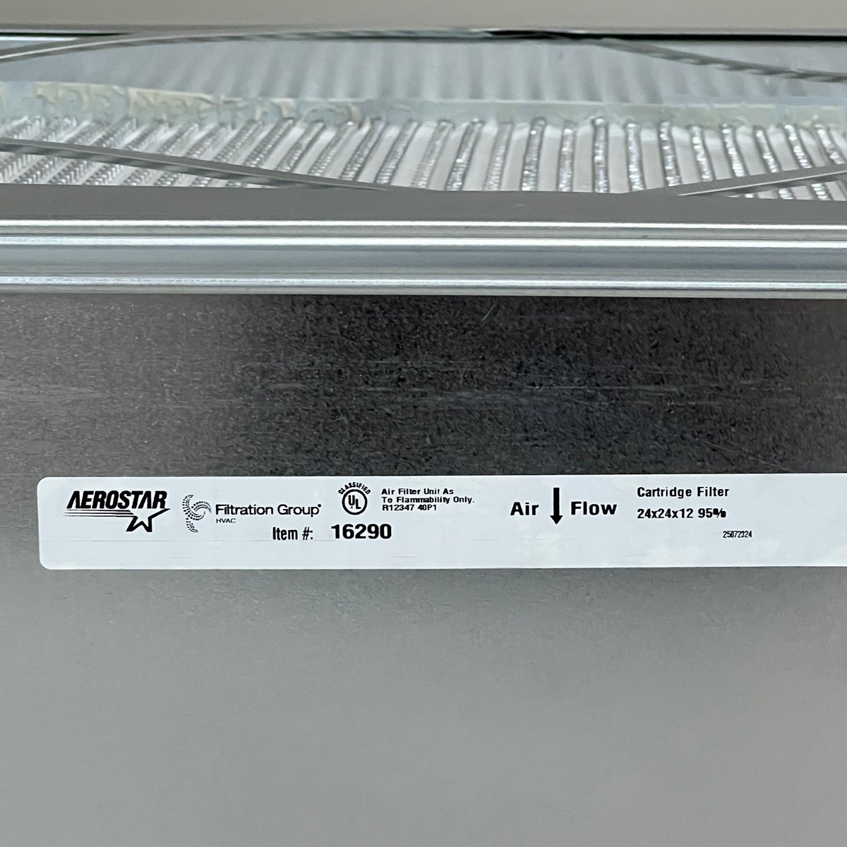 AEROSTAR Cartridge Air Filter W/ Single Header 24"x24"x12" 16290