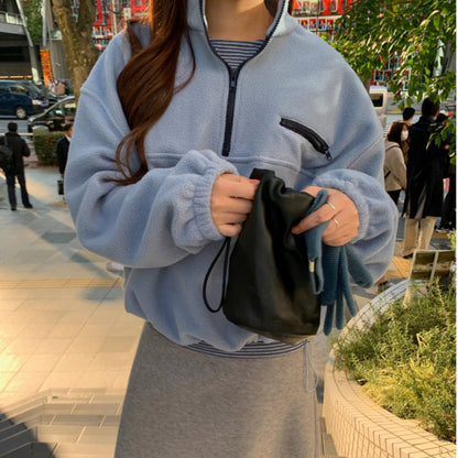 Womens Versatile Layered Fleece Hoodie