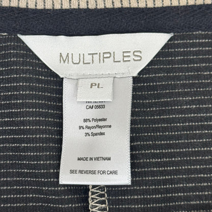 MULTIPLES Zippered Cowl Neck Top Petite Women's Sz PL Stone M44802TP